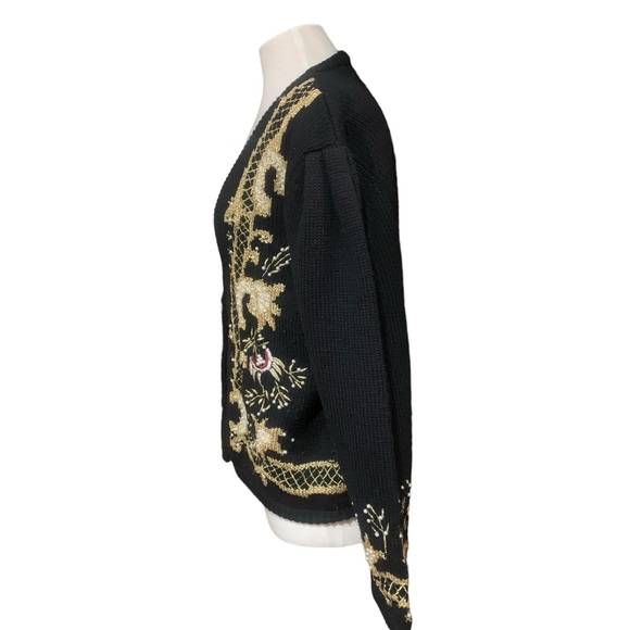 Gold embroidered vintage Westbound cardigan - Picture 4 of 9